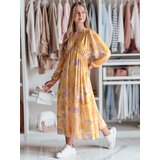 DStreet Sukienka one size midi w kwiatki LILOVIE żółta | shoptok.hr