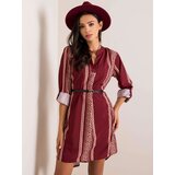 Fashion Hunters Patterned dress in burgundy color | shoptok.hr