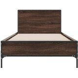 vidaXL Posteljni okvir rjav hrast 90x190 cm inženirski les in kovina, (21128369) | Shoptok.si