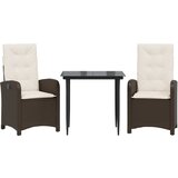  5-dijelni vrtni blagovaonski set s jastucima poliratan smeđi Smeđa 140 cm table length | shoptok.hr