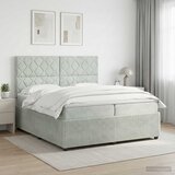  Boxspring krevet s madracem Svjetlosiva 200 x 200 cm Baršun | shoptok.hr