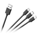 Cabletech 3-u-1 priključni kabel, USB A - micro/C/lightning 1,2 m | shoptok.hr
