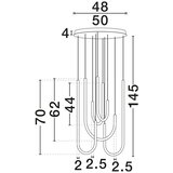 Nova Luce Bela/mat črna jeklena LED zatemnitvena viseča svetilka s senčilom iz akrilnega stekla ø 50 cm Topaz – | Shoptok.si