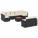  10-dijelni set vrtnih sofa s jastucima crni od poliratana | shoptok.hr