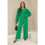 Kesi Muslin set blouse + trousers green Cene