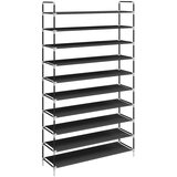  Stalak za cipele s 10 polica od metala i netkane tkanine crni | shoptok.hr