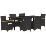  Vrtni set za objed 7 kom. Crna poliratan | shoptok.hr