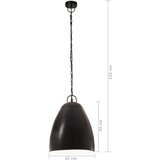  Industrijska viseća svjetiljka 25 W crna okrugla 32 cm E27 | shoptok.hr