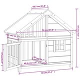  Kućica za pse siva 96 x 60 5 x 87 cm od masivne borovine | shoptok.hr