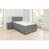Hom`in POSTELJA BOXSPRING 120 cm x 200 cm , les, tekstil, leseni material siva | Shoptok.si