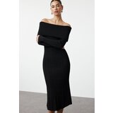 Trendyol Black Maxi Knitwear Basic Carmen Collar Dress | shoptok.hr