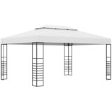 vidaXL Vrtni paviljon jeklo s prašnim premazom 4x3x2,7 m bel Cene
