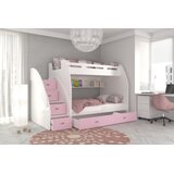  Dječji krevet na kat Zuzia s ladicama 200*120 cm - rozi | shoptok.hr