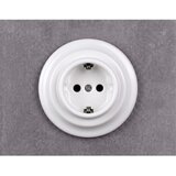  Elhard - Keramička retro kućna utičnica sa okvirom SCHUKO 230V bela Slike