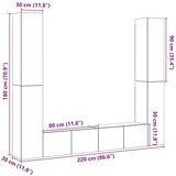  6-dijelni zidni set TV ormarić konstruirano drvo | shoptok.hr