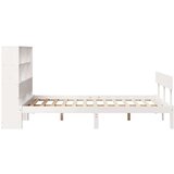 vidaXL Krevet s regalom z knjige bez madraca bijeli 160x200cm borovina | shoptok.hr
