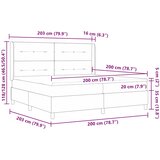  s opruga kutije Sivo-smeđa 200 x 200 cm tkanina | shoptok.hr