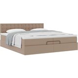 vidaXL Otomanski posteljni okvir z vzmetnicami kapučino 200x200 cm, (21611381) | Shoptok.si