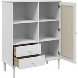  Visoka komoda SENJA bijela izgled ratana 90x40x112 cm borovina | shoptok.hr