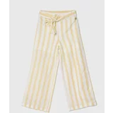 Guess Otroške hlače s primesjo lanu rumena barva