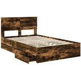  Krevetna konstrukcija s ladicama Dimljeni hrast 135 x 190 cm | shoptok.hr
