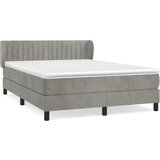 The Living Store Box spring postelja z vzmetnico svetlo siva 140x200 cm žamet - Box Spring Postelja, (21491490) | Shoptok.si