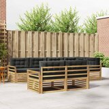  Set vanjskih sofa 7 kom. Bijela i antracit Poliester Smeđa 329 x 170,5 x 73 cm | Shoptok.si