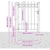  Ogradna vrata HORST 100 x 125 cm Metal Crna Može se zaključati | shoptok.hr