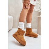 EVENTO Women's platform snow boots made of eco suede Camel Atteria | Eponuda.ba