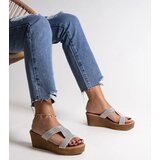 Gemre Silver wedge sandals with rhinestones Antuanet | ePonuda.com