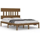 Maison Chic Posteljni okvir - Dvoposteljna postelja - Zakonska postelja medeno rjav iz trdnega lesa 200x200 cm-J5260, (21767255) Cene