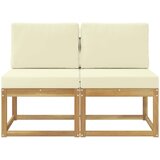  2 Komad Srednja sofa za van Čvrsto drvo akacije Bijela | shoptok.hr