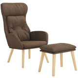  Stol za sproščanje s stolčkom za noge rjavo blago, (20957933) | Shoptok.si