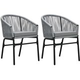  3-dijelni vrtni blagovaonski set sivi Siva Dužina stola 80 cm | Shoptok.si
