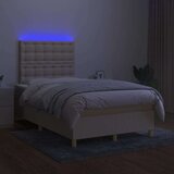  Krevet box spring s madracem LED krem 120 x 200 cm od tkanine | shoptok.hr