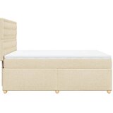  Krevet s oprugama i madracem krem 140x200 cm od tkanine | shoptok.hr