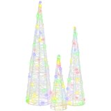 vidaXL Božično drevo 3 pcs večbarvno 40 cm 60 cm 80 cm Akril | Shoptok.si