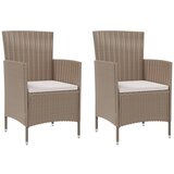 Maison Chic Vrtni Stoli - Stol za vrt z blazinami 2 kosa poli ratan bež JS732, (21877786) | Shoptok.si