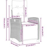  Vrtni set za objed s jastukom 9 pcs Siva poliratan | shoptok.hr