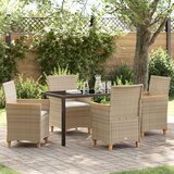  Set od 5 komada vrtnih stolica s jastučićima bež poliratan | shoptok.hr