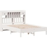 vidaXL Krevet s regalom z knjige bez madraca bijeli 140x190cm borovina | shoptok.hr