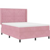 Box Spring postelja z vzmetnico in LED roza 140x190 cm žamet, (22049643) | Shoptok.si