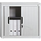 C+P Omara z rolojem, vodoravne žaluzije, VxŠxG 720 x 800 x 420 mm, 1 polica, 1,5 prostora za mape, svetlo siva | Shoptok.si