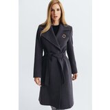 Legendww zenski elegantni kaput bordo boje sa pojasom | ePonuda.com