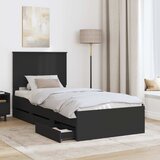  Krevetna konstrukcija Crna 90 x 190 cm Inženjersko Drvo | shoptok.hr