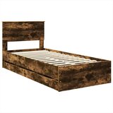  Okvir za krevet s ladicama Dimljeni hrast 100 x 200 cm - Dimljeni hrast 100 x 200 cm | shoptok.hr