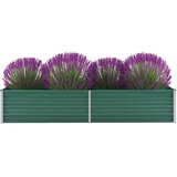 vidaXL Visoka greda iz pocinkanega jekla 240x80x45 cm zelene barve Cene