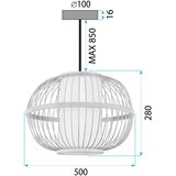 Toolight Viseća stropna svjetiljka BOHO APP1632-1CP 50cm | shoptok.hr
