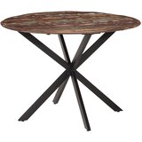  Blagovaonski stol Ø 110x78 cm masivno obnovljeno drvo i čelik | shoptok.hr