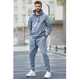 Madmext Anthracite Hooded Basic Tracksuit Set 5903